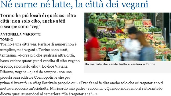 Torino capitale dei vegani